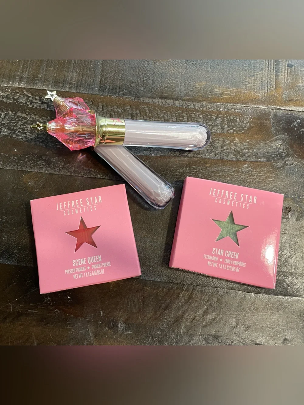 Jeffree Star Pink Eyeshadow Singles & Iridescent Lip Gloss Duo